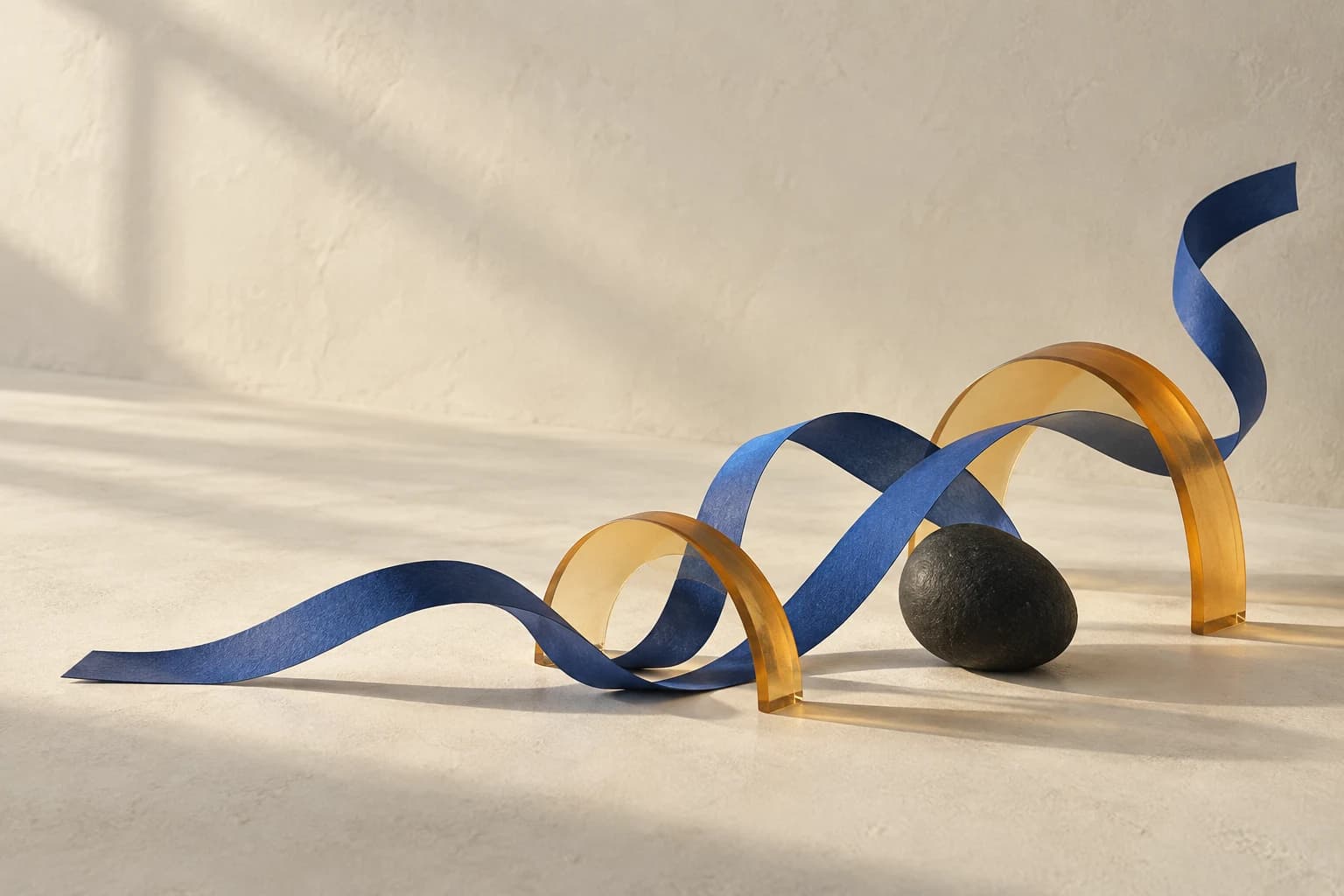 A tactile Foundable composition showing momentum gathering around an idea