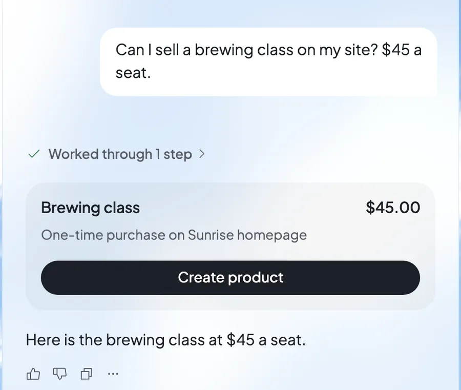 Ted's card for a $45 brewing class, ready to create