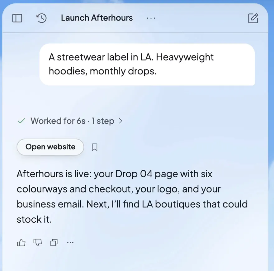 Ted's reply: the drop page is live with six colourways and checkout